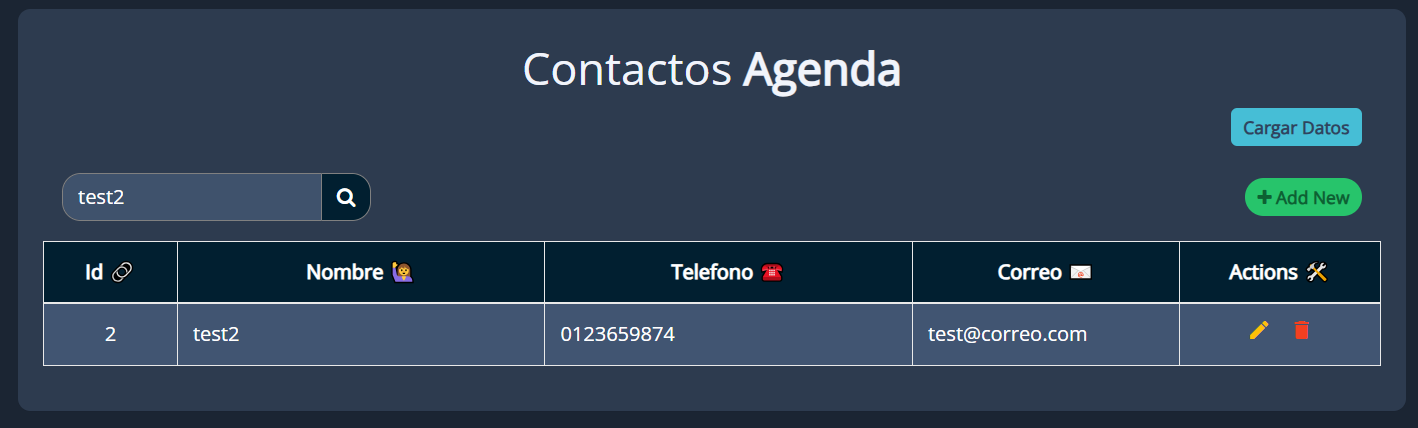 Captura de busqueda de contacto